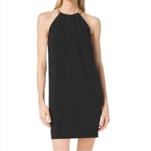 Michael Kors Dresses & Skirts - Michael Kors Chain-Neck
Halter Dress Black